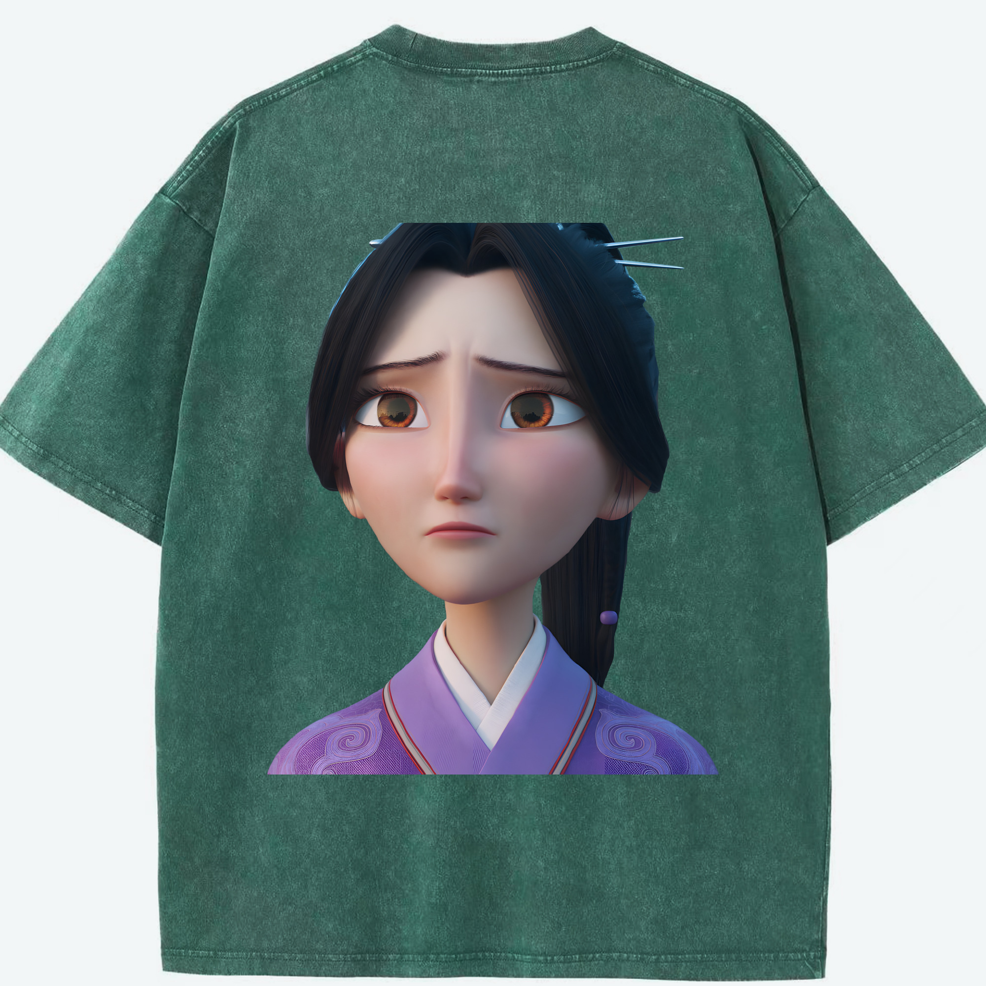 （画像用） Ne Zha 2 ナタ 魔童の大暴れ 綿100% ヴィンテージ風 半袖Tシャツ（背面プリント）